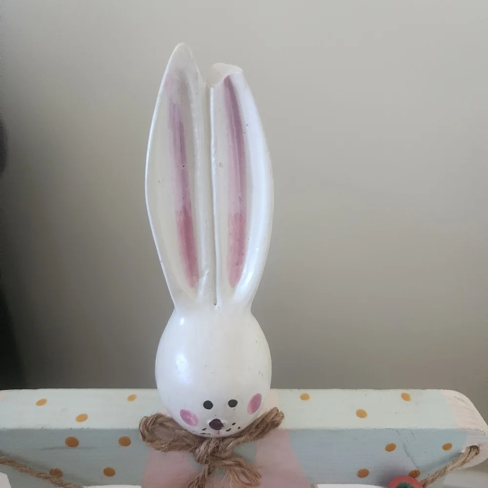 Colorful Wooden Bunny Figurines